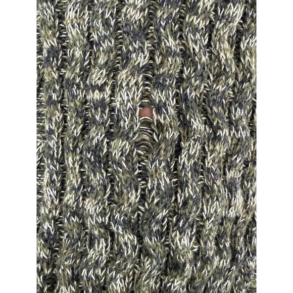 GAP Green Marled Cable Knit Cotton Sweater Classic Cozy Casual Timeless Womens M - Picture 4 of 9